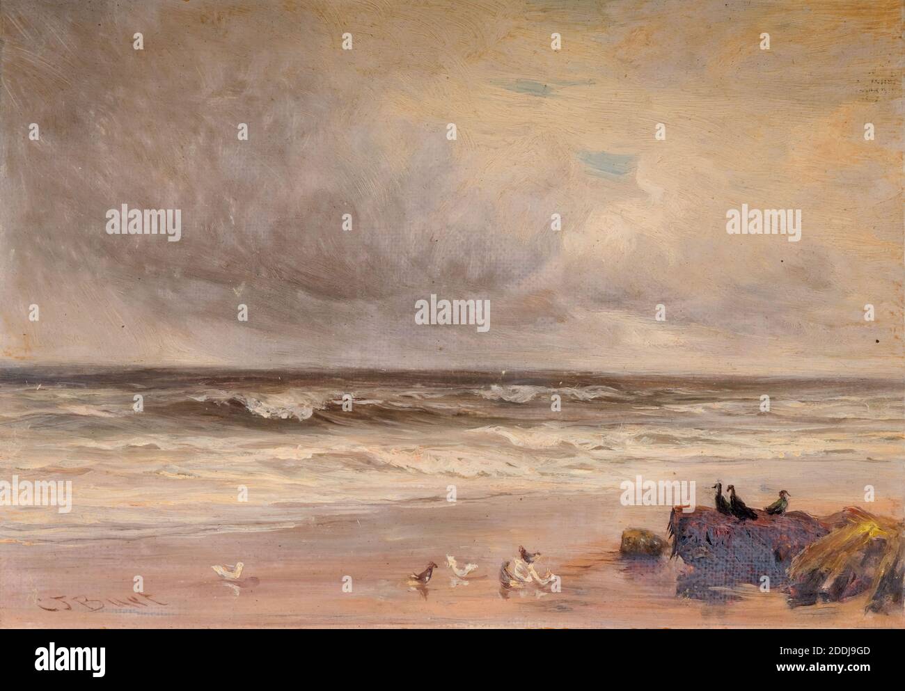 Sea Coast, 1887 von Charles Thomas Burt, Ölgemälde, Meer, Küste, Strand Stockfoto