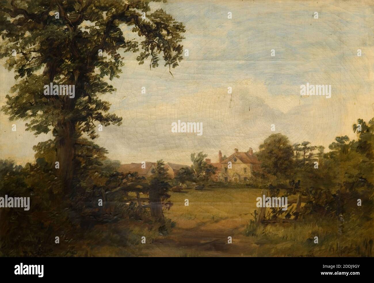 Metchley Park Farm Harborne, 1845 von Charles Thomas Burt, Ölgemälde, topographische Ansichten, Landschaft, Birmingham Geschichte Stockfoto