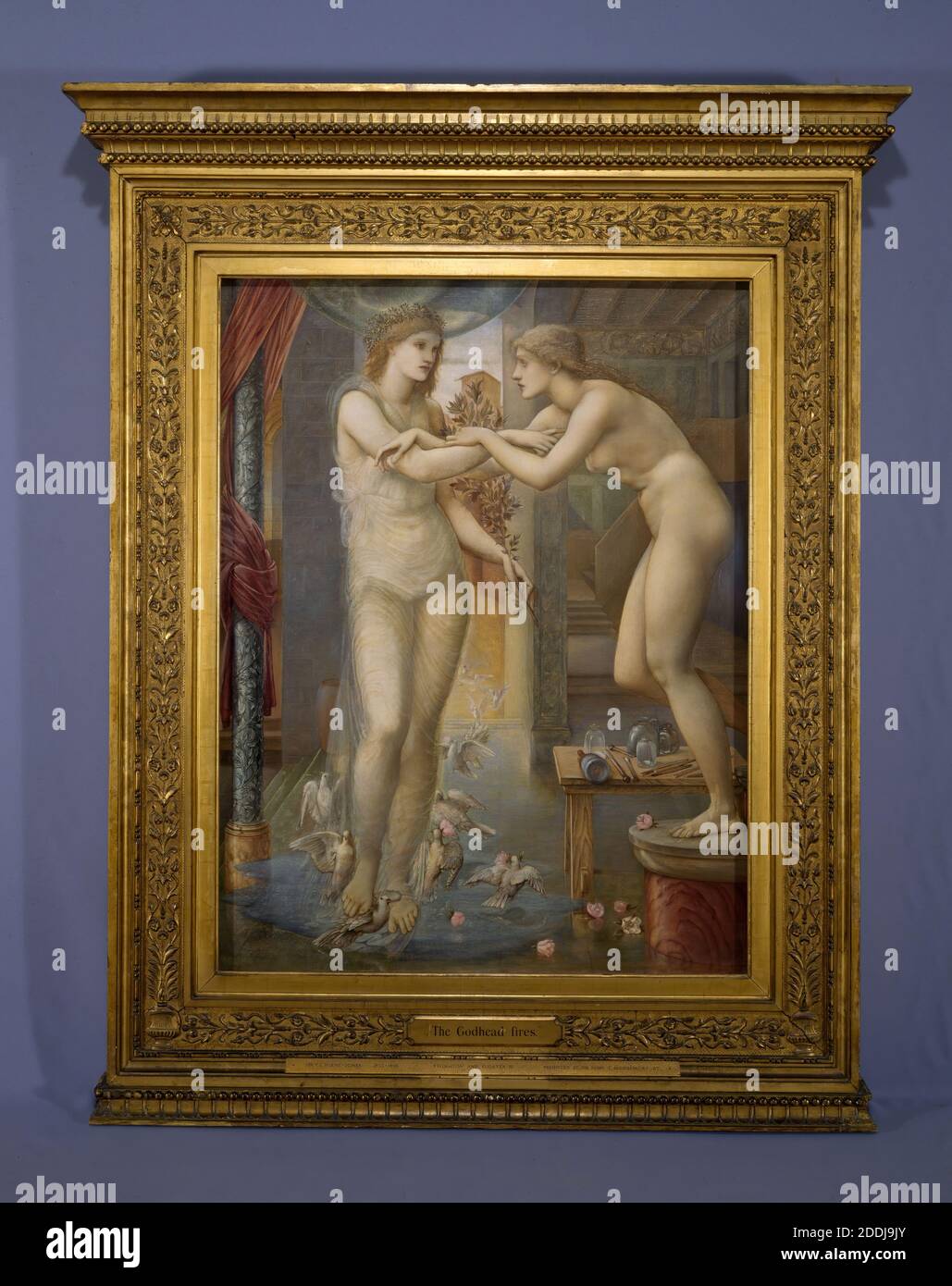 Pygmalion und das Bild, die Gottheit Feuer, 1878 drei in einer Serie von vier Gemälden Künstler: Edward Burne-Jones Öl auf Leinwand, Kunstbewegung, Pre-Raphaelite, 19. Jahrhundert Stockfoto