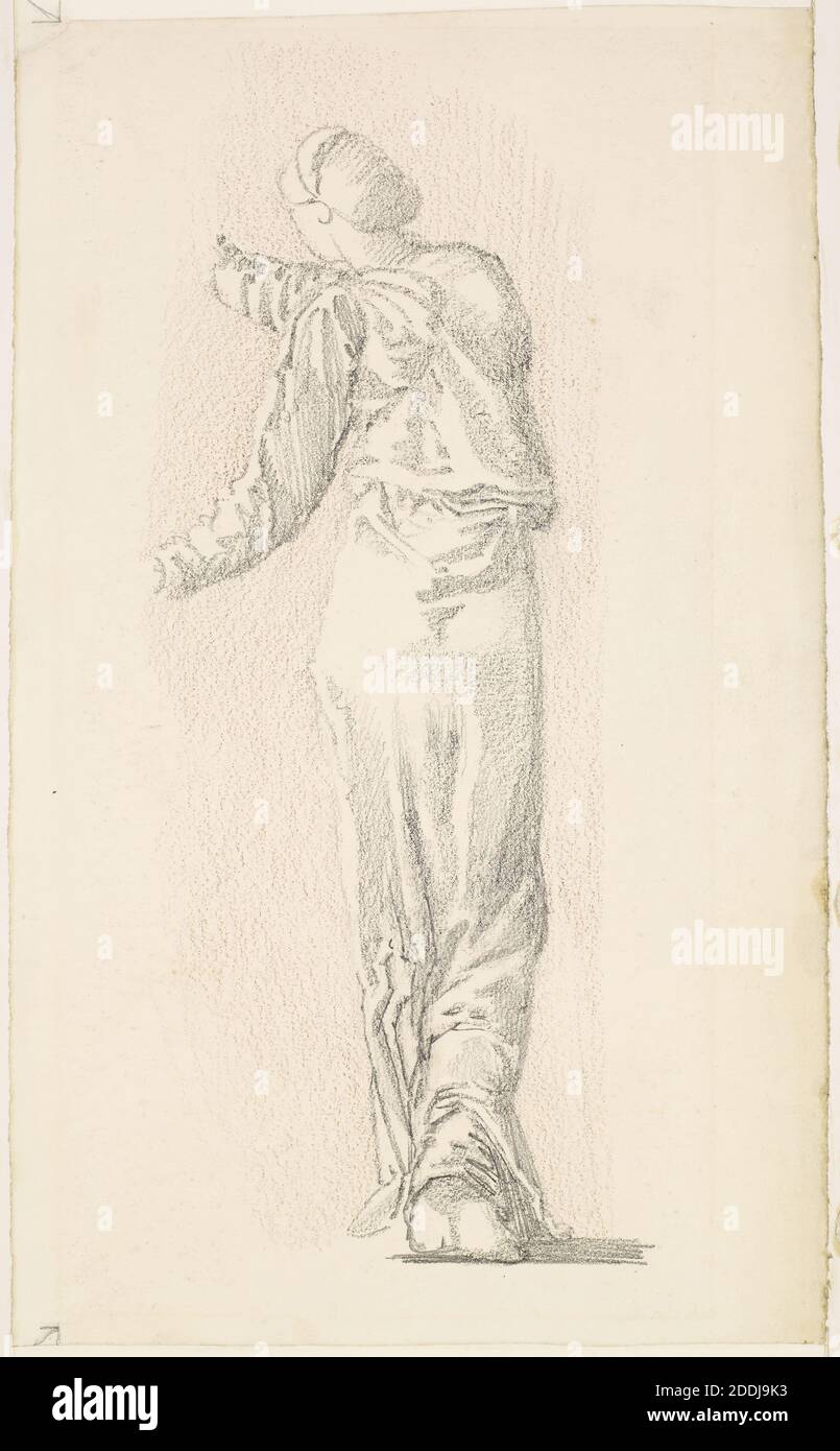 The Garland Weavers, Drapery Study, 1866-1867 Künstler: Edward Burne-Jones, Kunstbewegung, Präraffaelite, Zeichnung, Bleistift, Kreide, Arbeiten auf Papier Stockfoto