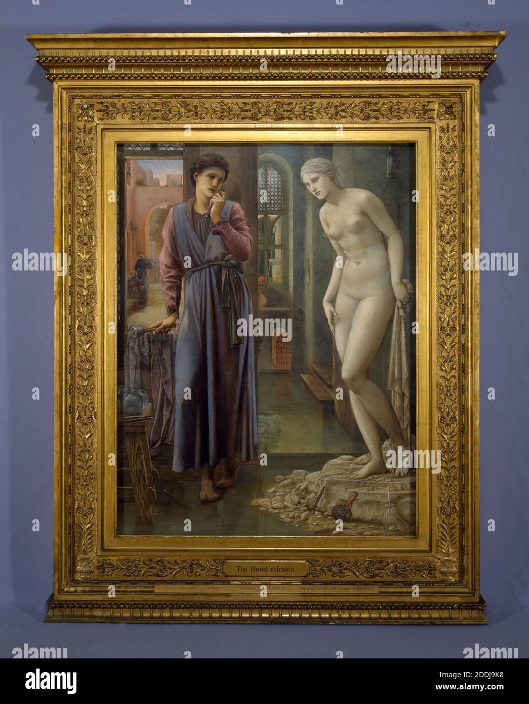 Pygmalion und das Bild, die Hand refrains, 1878 zwei in einer Serie von vier Gemälden Künstler: Edward Burne-Jones Öl auf Leinwand, Kunstbewegung, Pre-Raphaelite, 19. Jahrhundert Stockfoto