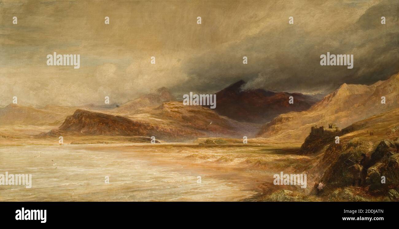 Snowdon Aus Pernsarn, 1872 Von Charles Thomas Burt, Landschaft, Berg, Ölgemälde, Wales Stockfoto
