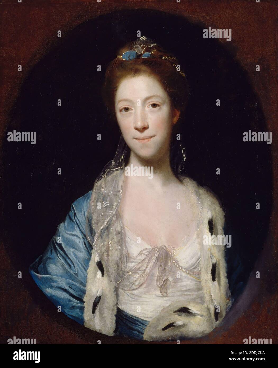 Porträt von Frau Luther, 1766 Sir Joshua Reynolds, Ölgemälde, Porträt, Chiaroscuro, Weiblich, Kostüm, Mode Stockfoto