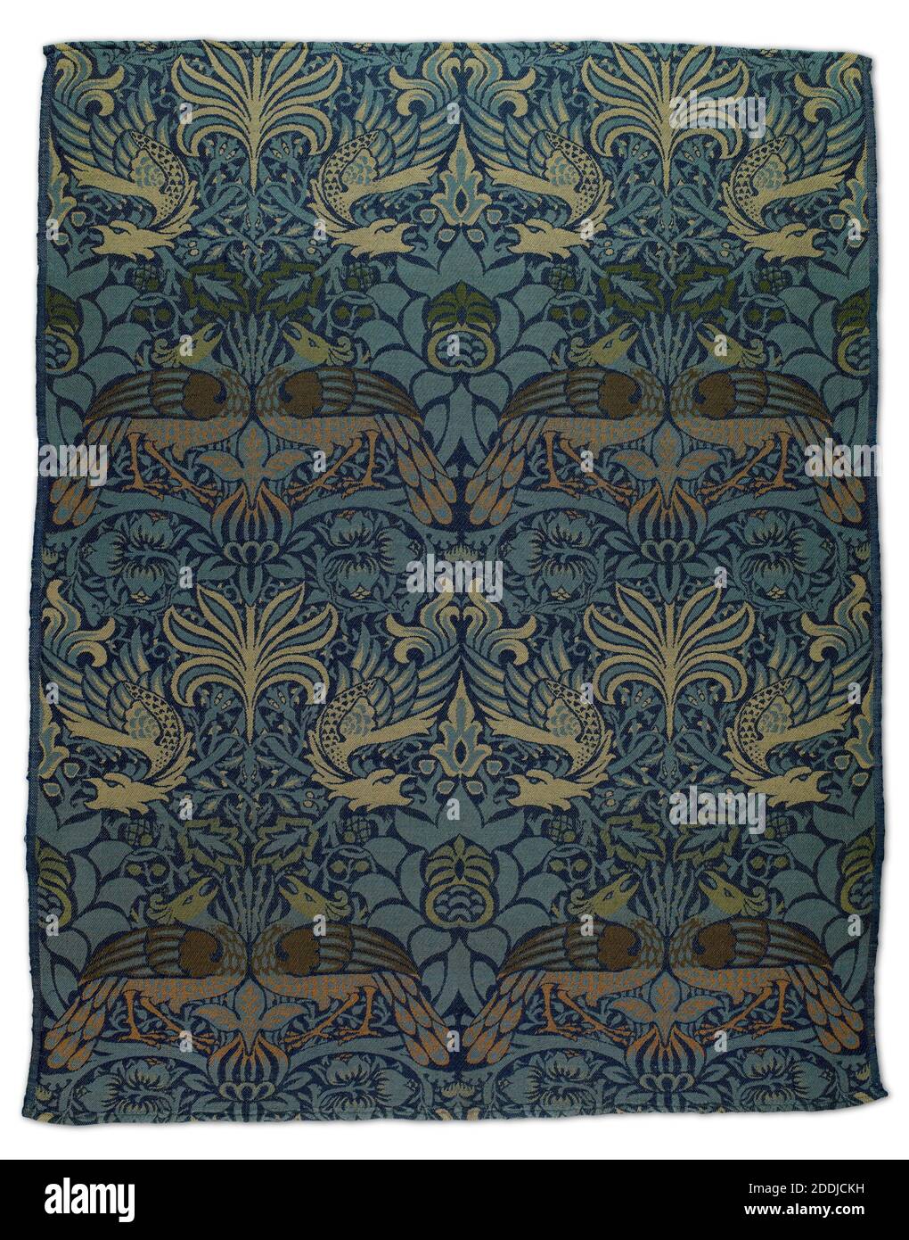 Pfau und Drache, Woven wool Fabric, 1878 Designer: William Morris Designer: William Morris & Co, Applied Arts, Arts and Crafts, TextilienPre-Raphaelite, Decorative Arts Stockfoto