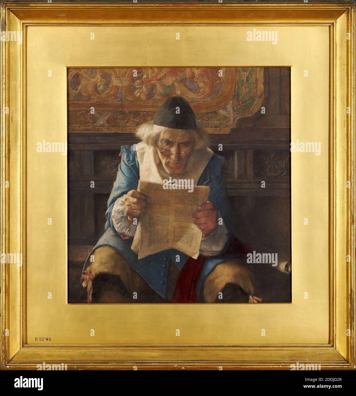 Leading the Letter' or 'The Newsletter', 1888 William John Wainwright (d. 1931), Lesen, Aquarell, Porträt, Rahmen, Männlich, Brief, Werke auf Papier Stockfoto