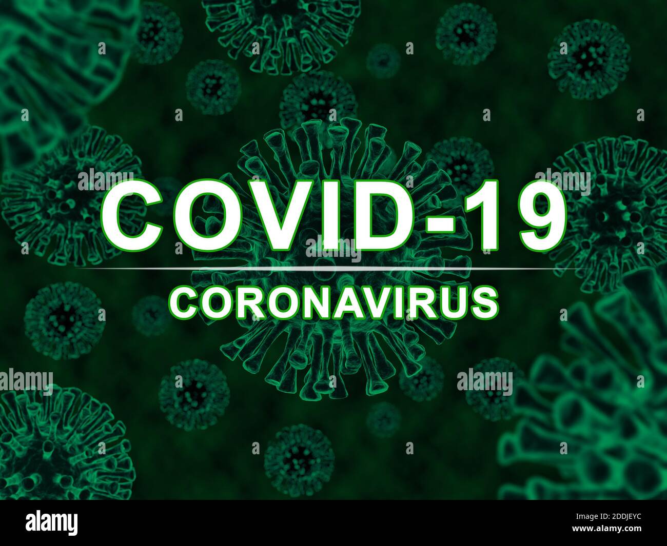 Medizin Konzept des Virus covid 19 mit Titelwort CORONAVIRUS Stockfoto