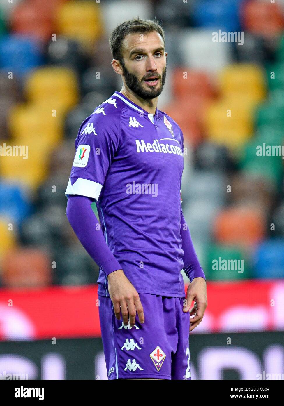 Deutsche Pezzella (Fiorentina) während Udinese Calcio gegen ACF Fiorentina, Italienischer Fußball Coppa Italia Spiel, Udine, Italien, - Foto .LM/Ettore Griffoni Stockfoto