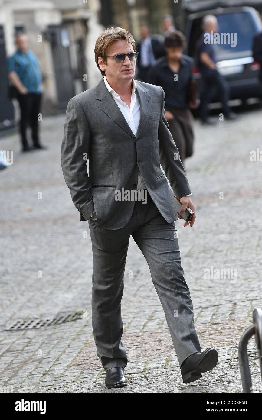 Benoit Magimel nahm an der Trauerfeier des französischen Direktors Jean-Pierre Mocky (der am 8. August um 90 Uhr starb) in der Kirche Saint-Sulpice in Paris, Frankreich, am 12. August 2019 Teil. Foto von ABACAPRESS.COM Stockfoto