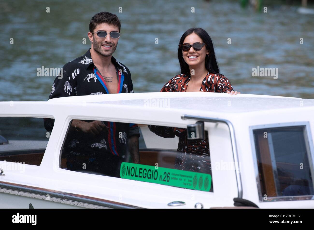 Andrea Iannone und Giulia De Lellis kommen im Rahmen des 76. Internationalen Filmfestivals von Venedig (Mostra) am 31. August 2019 im Excelsior an. Foto von Aurore Marechal/ABACAPRESS.COM Stockfoto