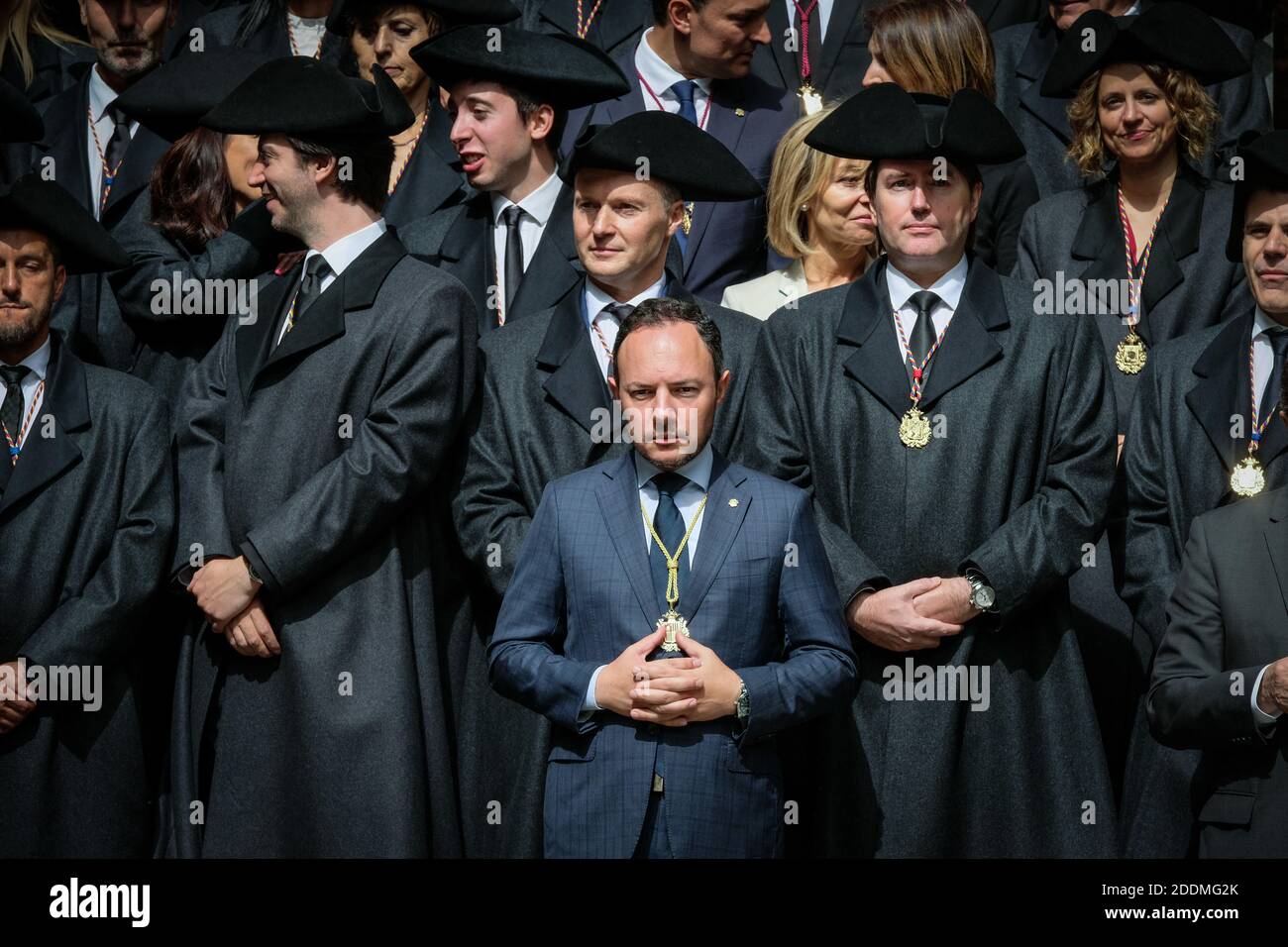 Regierungschef von Andorra Xavier ESPOT ZAMORA. Emmanuel MACRON, in seiner Eigenschaft als französischer Co-Prinz, ging am 12. Und 13. September 2019 ins Fürstentum Andorra. Er nutzte die Gelegenheit, um die sieben Pfarreien zu besuchen, die das Gebiet des Fürstentums bilden, um eine Rede beim Generalrat (Andorranisches Parlament) zu halten und die lokale Bevölkerung zu treffen. Foto von Patrick Batard/ABACAPRESS.COM Stockfoto