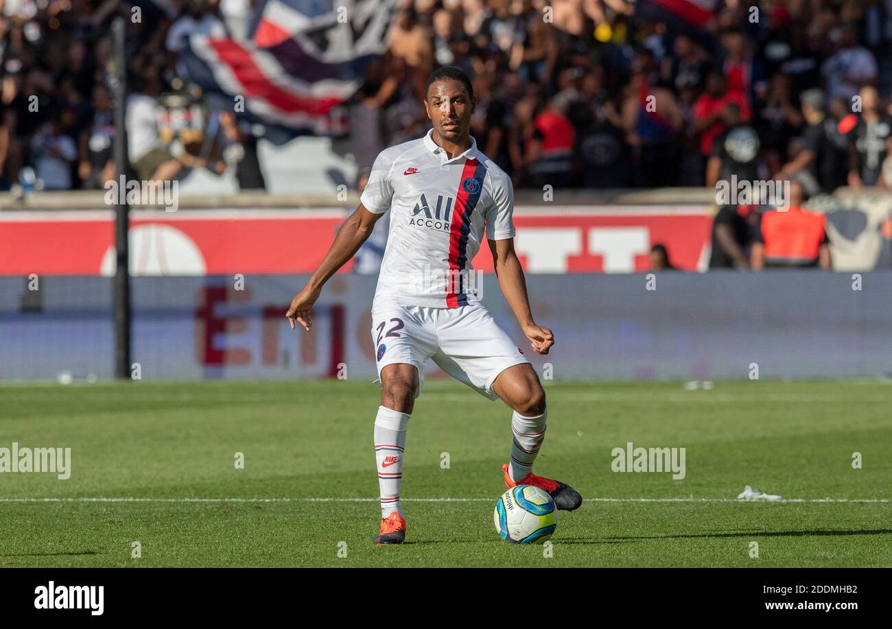 Abdou DIALLO (PSG) in Aktion während des Fußballspiels Ligue 1 Conforama Paris Saint-Germain gegen RC Straßburg im Stadion Parc des Princes am 14. September 2019 in Paris, Frankreich. PSG gewann 1:0. Foto von Loic Baratoux/ABACAPRESS.COM Stockfoto