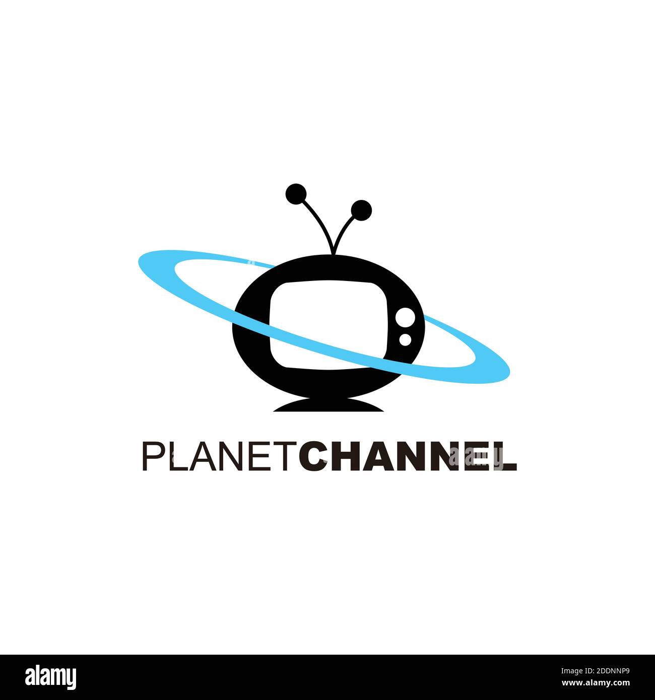 Abbildung mit dem Logo des Planeten-Kanals Stock Vektor