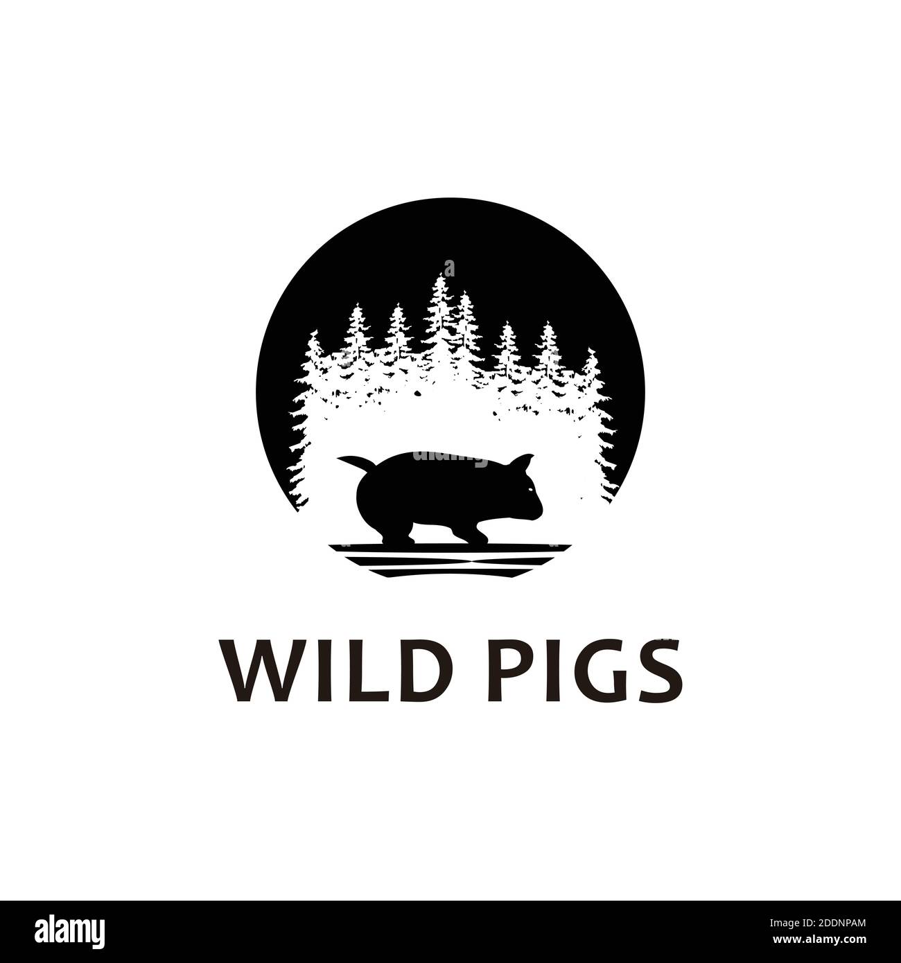 Wild pig Logo Symbol Silhouette Stock Vektor