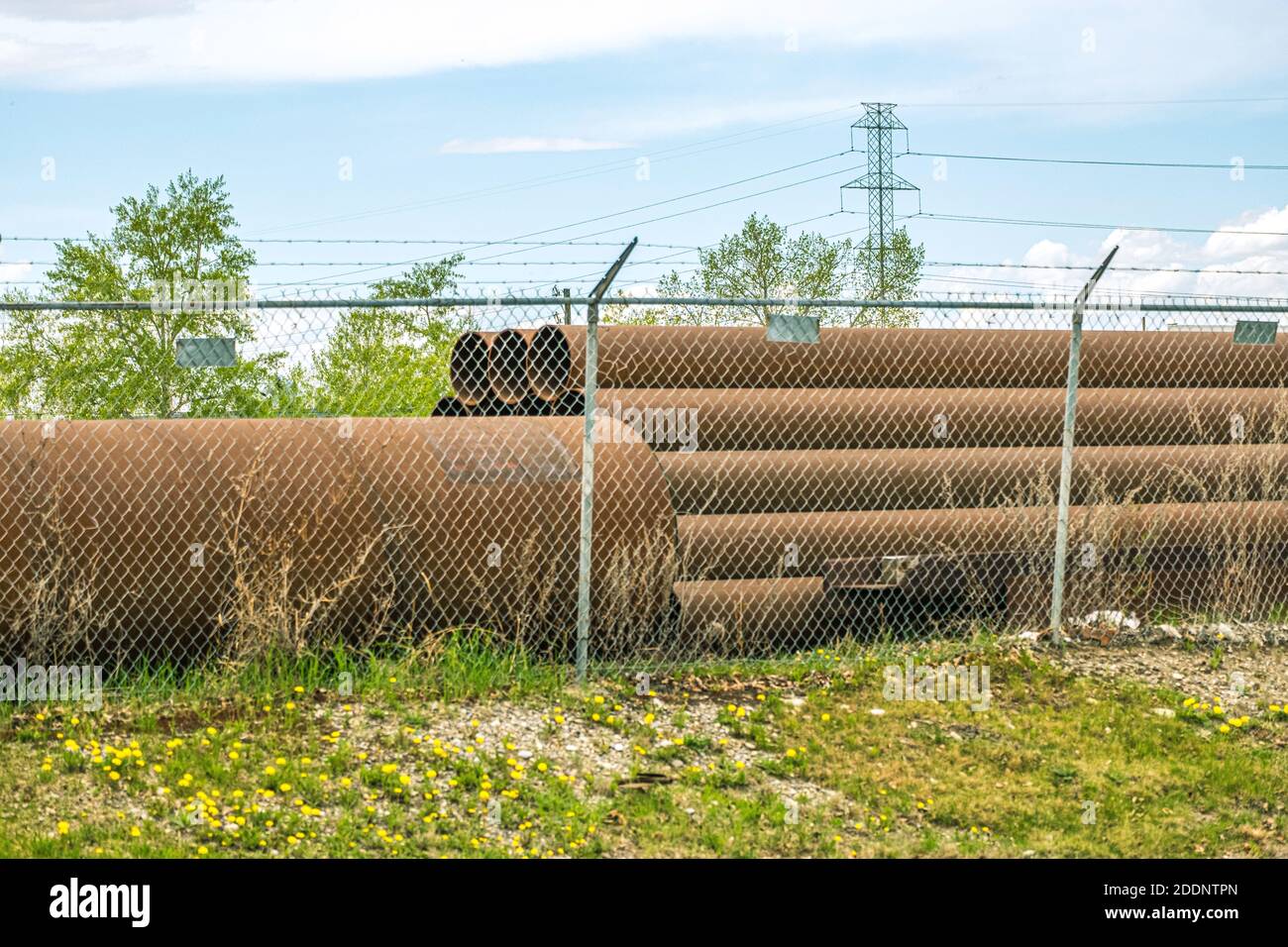 Pipes for Pipeline construction Projekt bereit für die Installation Stockfoto