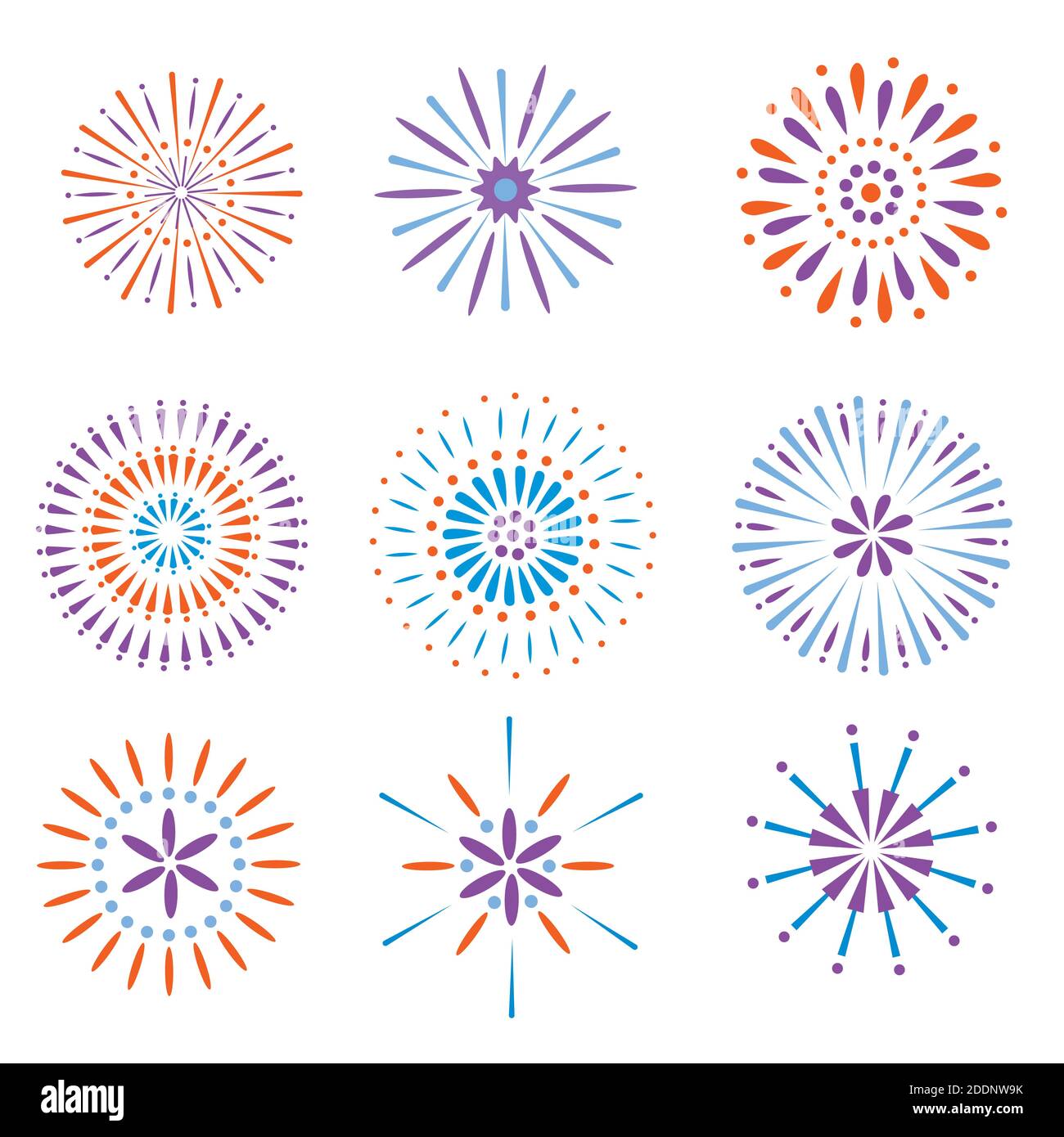 Festliches Feuerwerk. Feier Party Feuerwerk, Festival Feuerwerkskörper und, Feiertag Fest gefeiert bunten Himmel Feuer Explosion Sterne, Geburtstag oder Weihnachten Stock Vektor