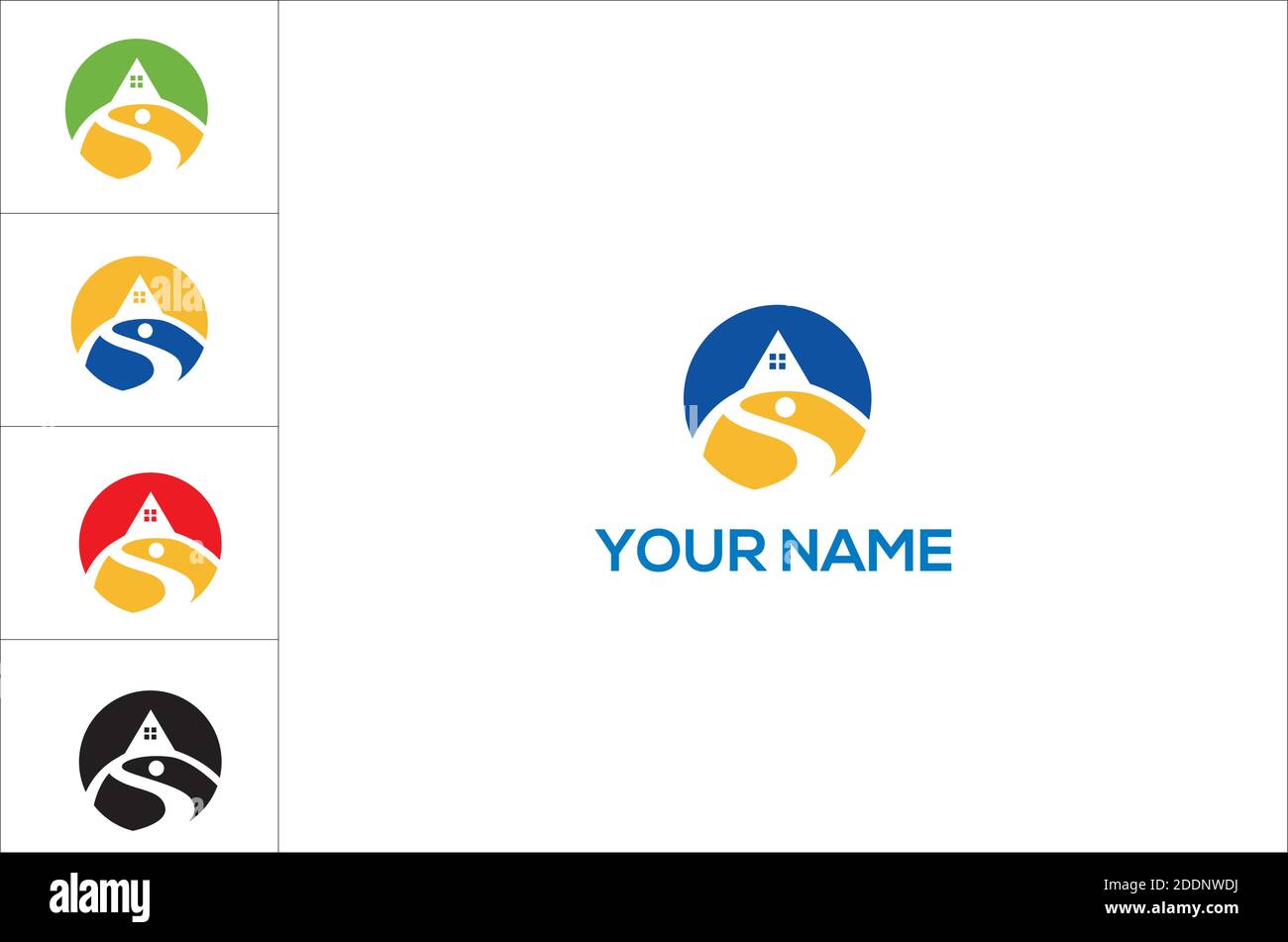 Haus, Sonne, Immobilien Vektor-Logo Stock Vektor