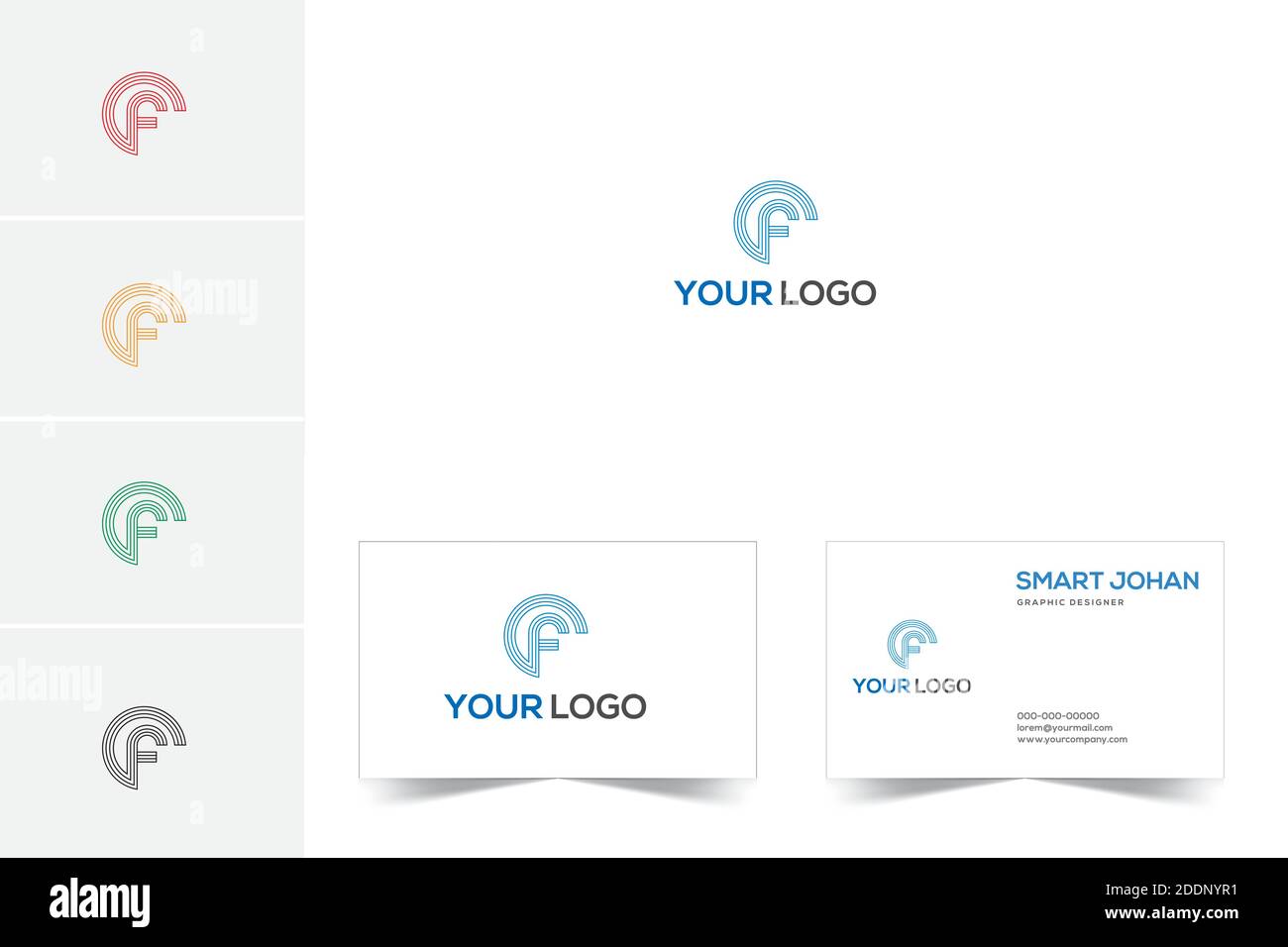 Kombinationsbuchstabe CF Logo Monogramm, Paar C F Offset Linie geometrische Form Symbol, kreative Idee Grafik Emblem Stock Vektor