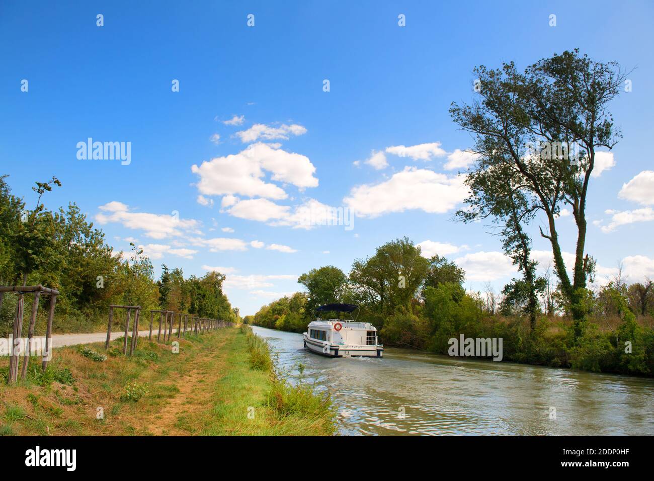 Landschaft im französischen Aude, Canal-du-Midi Stockfoto