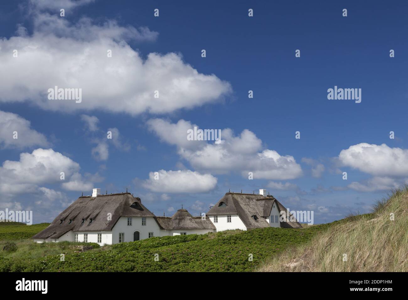 Geographie / Reisen, Deutschland, Schleswig-Holstein, Insel Sylt, friesisches Wohnhaus Kliffende, Kampen, Panorama-Freiheit Stockfoto