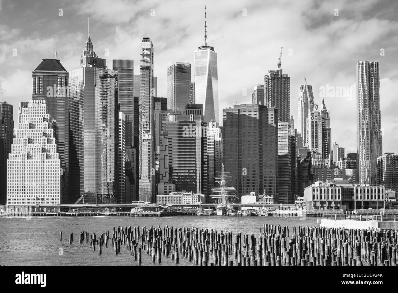 Manhattan Blick von Brooklyn, New York Stockfoto