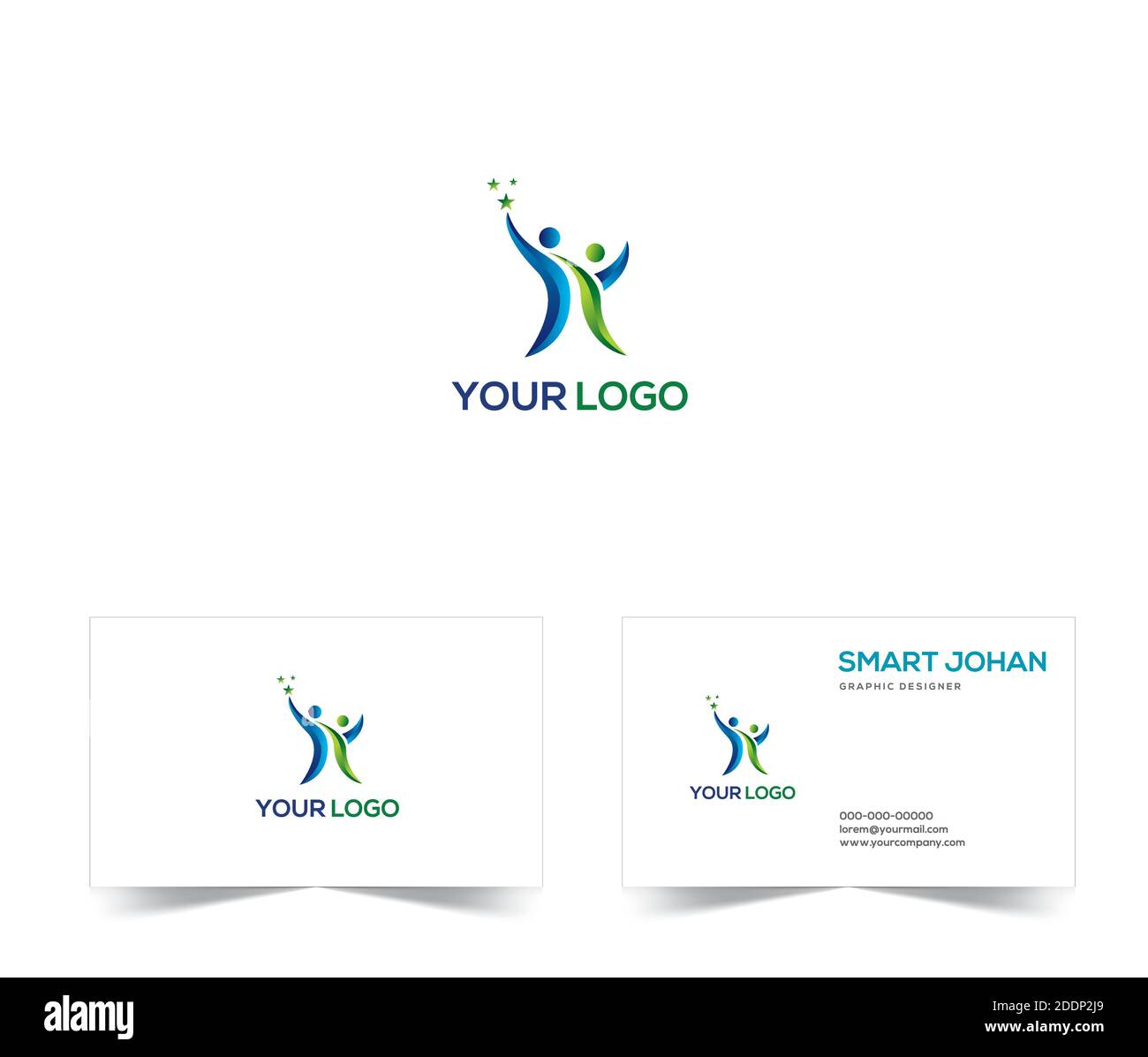 vektor-Logo Illustration Business Karriere Erfolg. Kreatives Logo für Agentur. Ikone von Mann und Frau Stock Vektor
