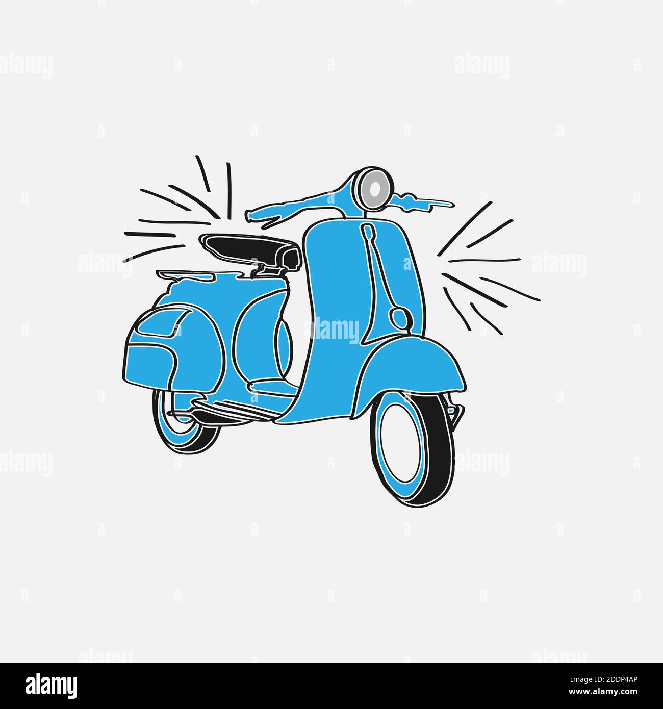 Vintage Roller Motorrad Logo Vektor Design Illustration.EPS 10 Stock Vektor