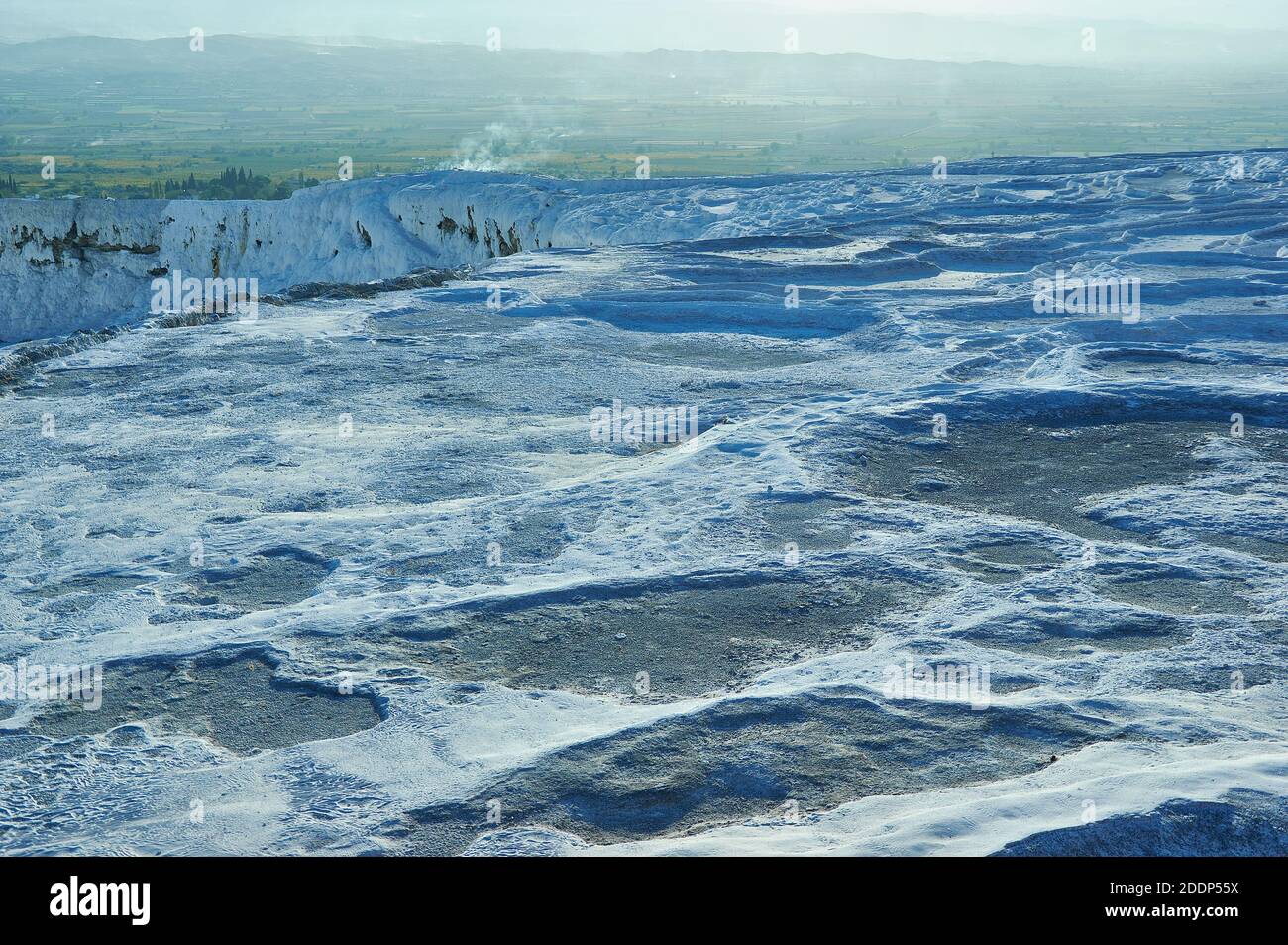 Natürliche Travertin Pools und Terrassen in Pamukkale. Pamukkale, Türkei Stockfoto