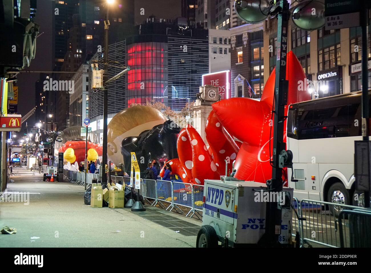 NY, NY 11/26/20: Macy's Thanksgiving Parade Vorbereitungen Stockfoto