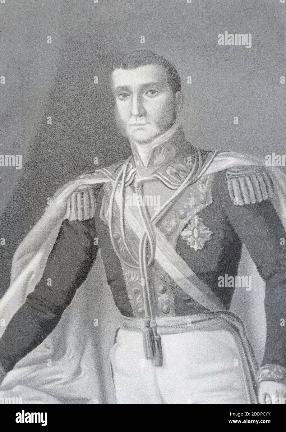ITURBIDE, AGUSTIN DE. MILITAR Y POLITICO MEXICANO . 1780 - 1824. GRABADO RETRATO. Stockfoto