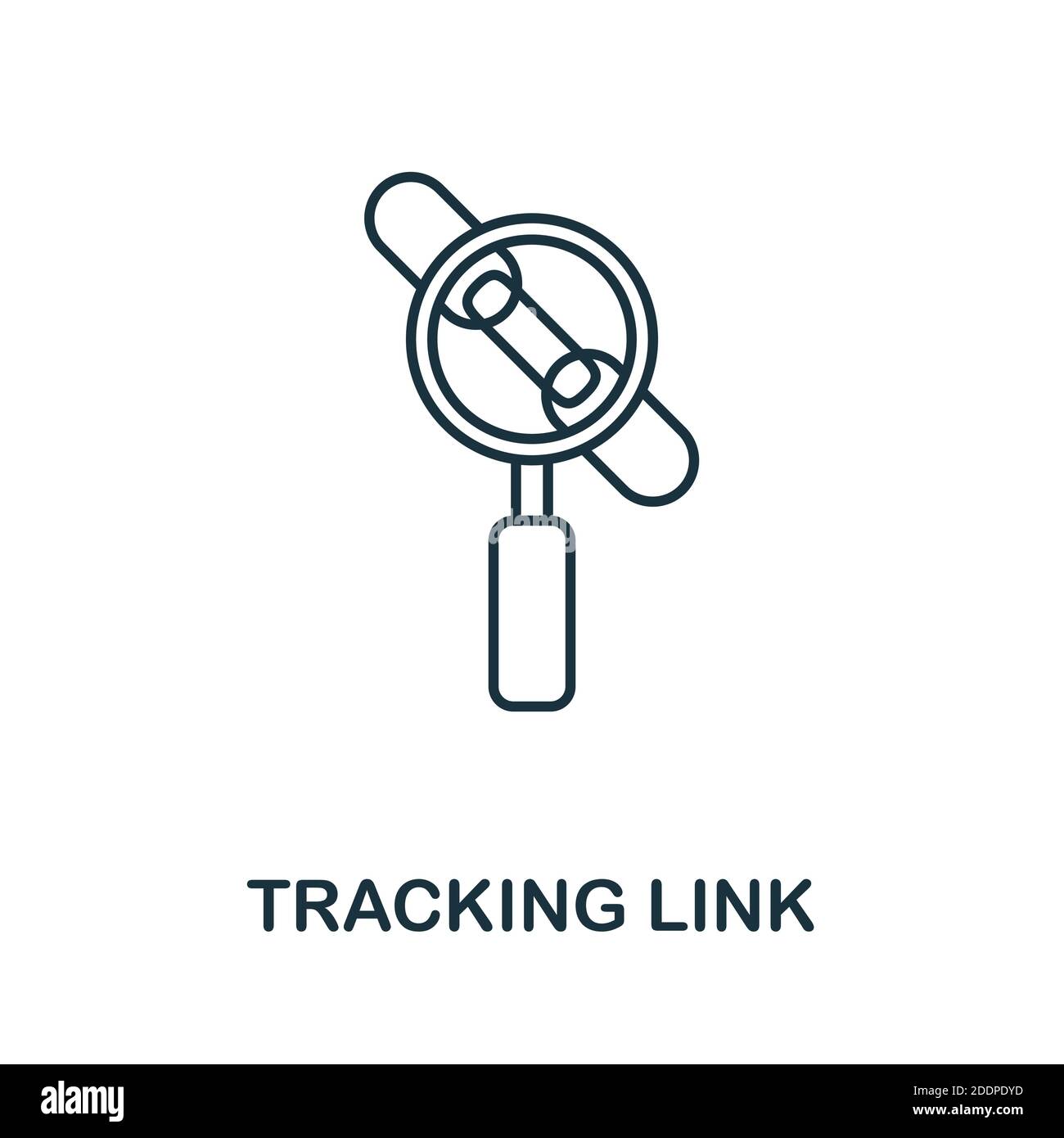 Trackinglink-Symbol. Einfaches Linienelement aus der Affiliate-Marketing-Sammlung. Thin Tracking Link-Symbol für Vorlagen, Infografiken und mehr Stock Vektor