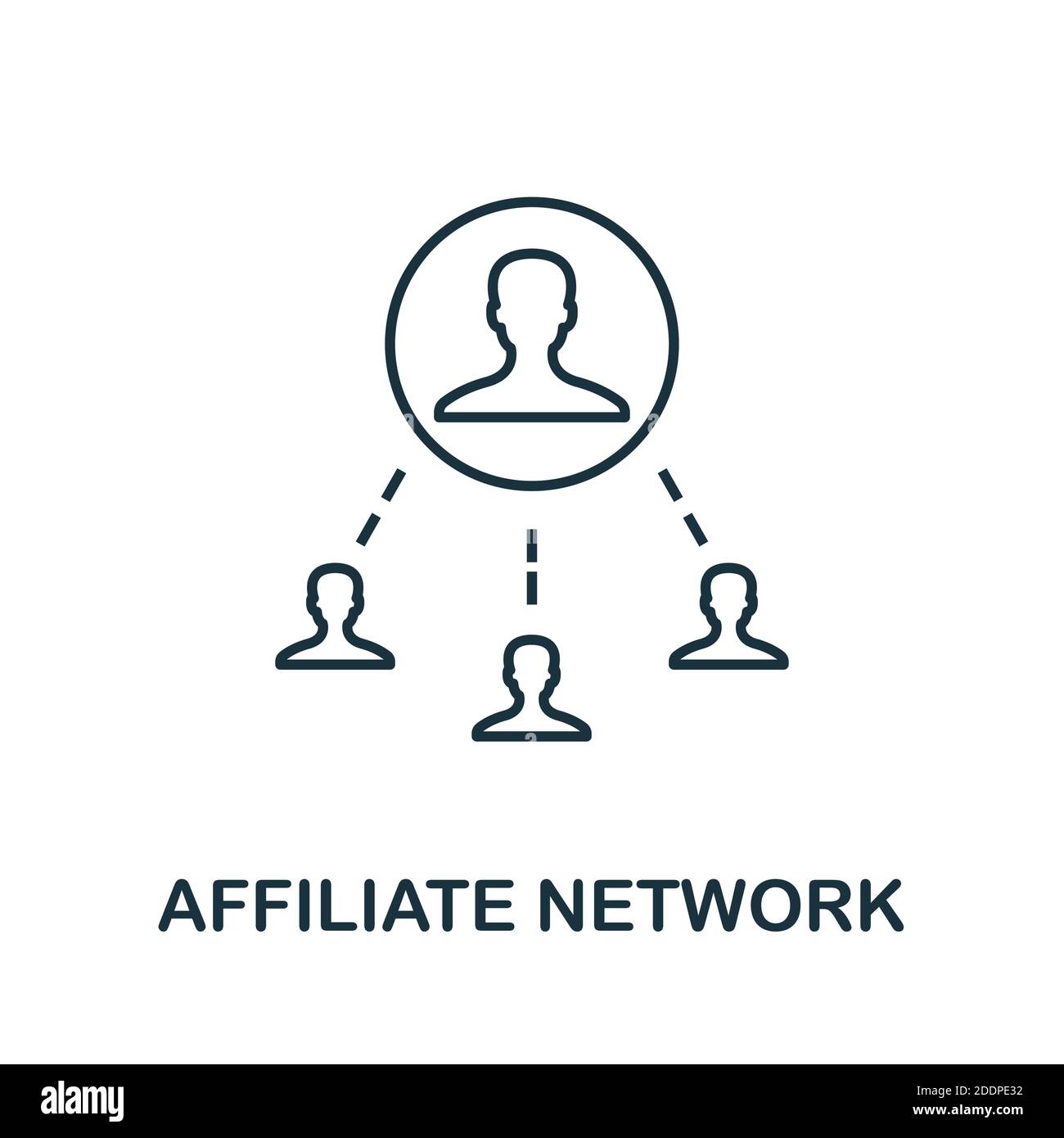 Symbol für das Affiliate-Netzwerk. Einfaches Linienelement aus der Affiliate-Marketing-Sammlung. Thin Affiliate Network-Symbol für Vorlagen, Infografiken und mehr Stock Vektor