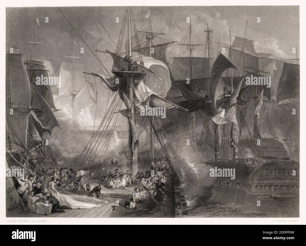 Der Tod von Nelson, Stich von James Baylis Allen nach JMW Turner, 1859-1879 Stockfoto