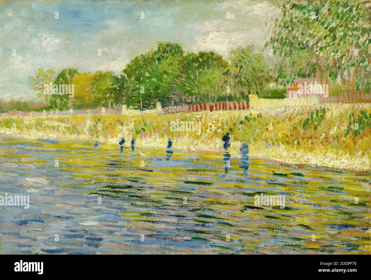 Bank der seine, Landschaftsmalerei von Vincent van Gogh, 1887 Stockfoto