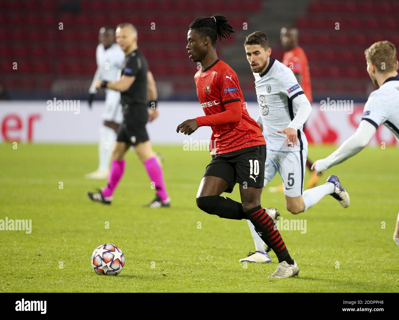 Eduardo Camavinga von Stade Rennais während der UEFA Champions League, Gruppe E Fußballspiel zwischen Stade Rennais und Chelsea ON / LM Stockfoto