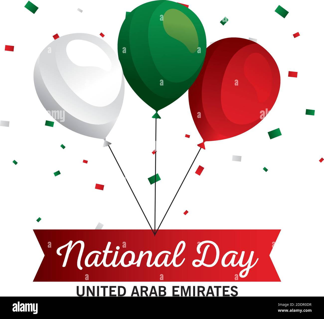 UAE Nationalfeiertag mit Luftballons Vektor-Design Stock Vektor