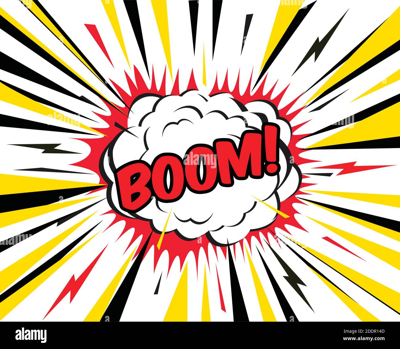 Comic Ballon auf weißem Hintergrund und Boom.. Vektorgrafik. Stock Vektor