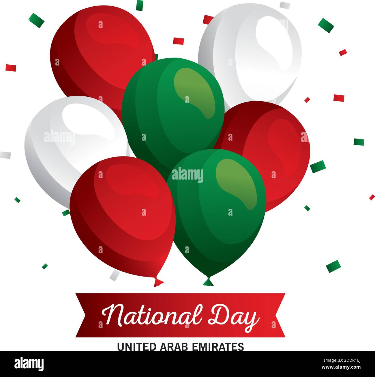 UAE Nationalfeiertag mit Luftballons Vektor-Design Stock Vektor