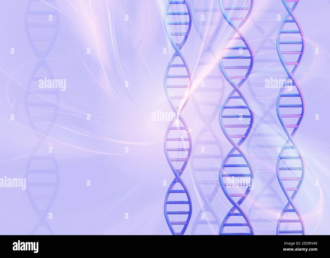 DNA-Moleküle Struktur auf hellem Hintergrund. Science and Technology Konzept, 3d Render Stockfoto