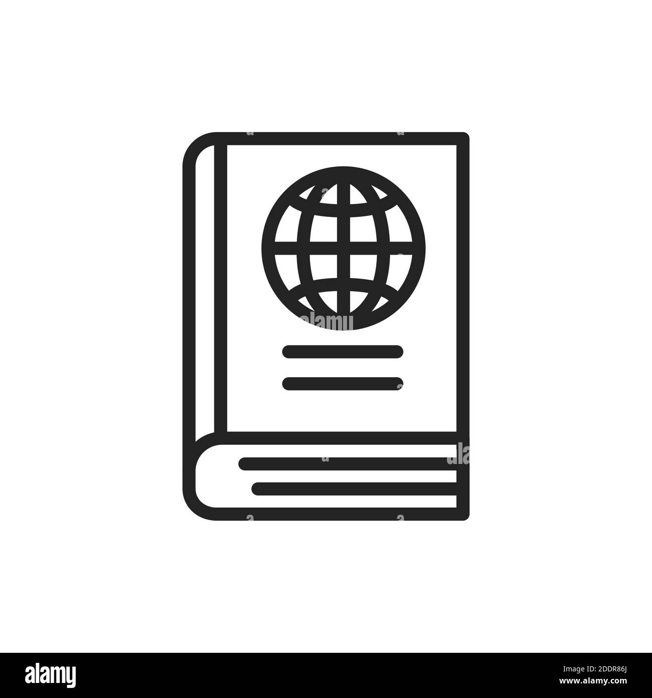 Symbol für die Farblinie des Reiseführers. Vektorgrafik Stock Vektor