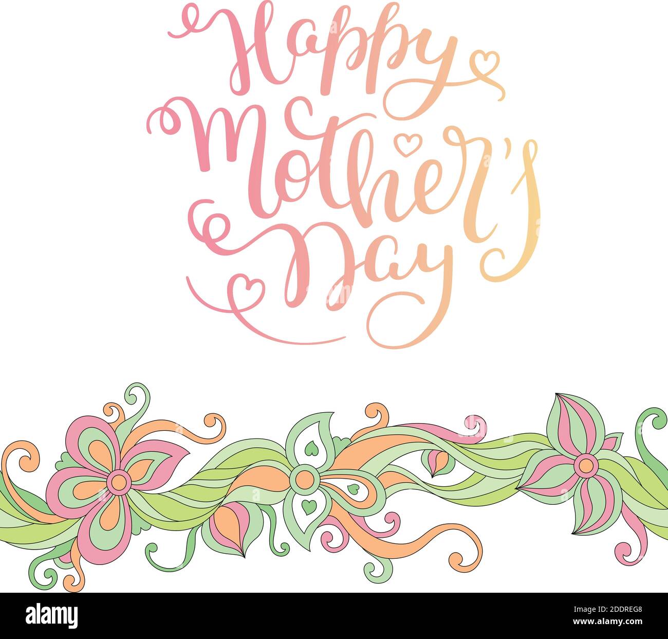 Hand Lettering Happy Mother's Day mit Blumen. Vorlage Grußkarte, Poster  Stock-Vektorgrafik - Alamy