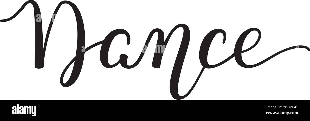 Hand Lettering Dance. Isoliert auf weißem Hintergrund. Stock Vektor