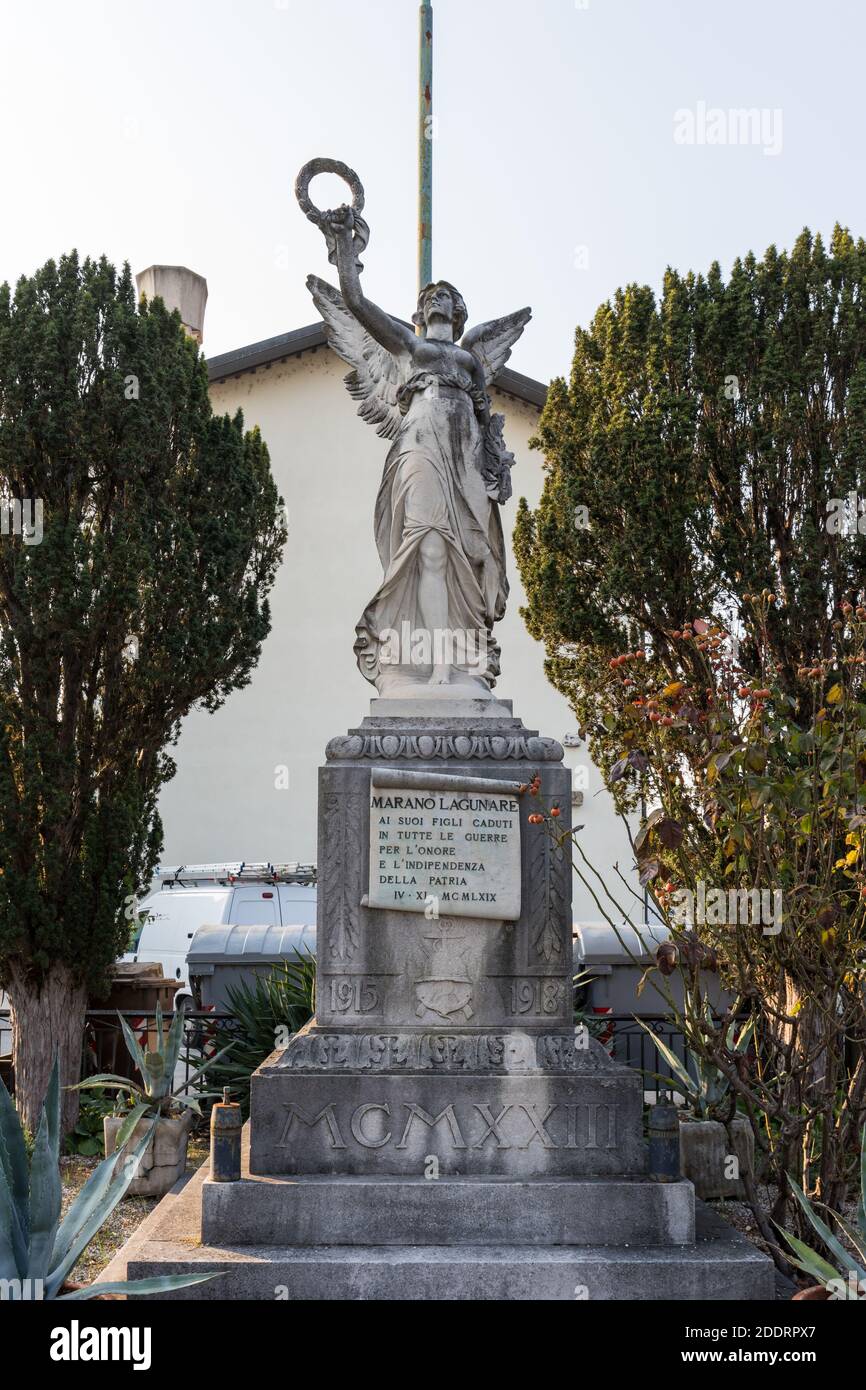 Gedenkstätte für die Opfer des Krieges in Marano Lagunare, Friaul Julisch Venetien, Italien Stockfoto