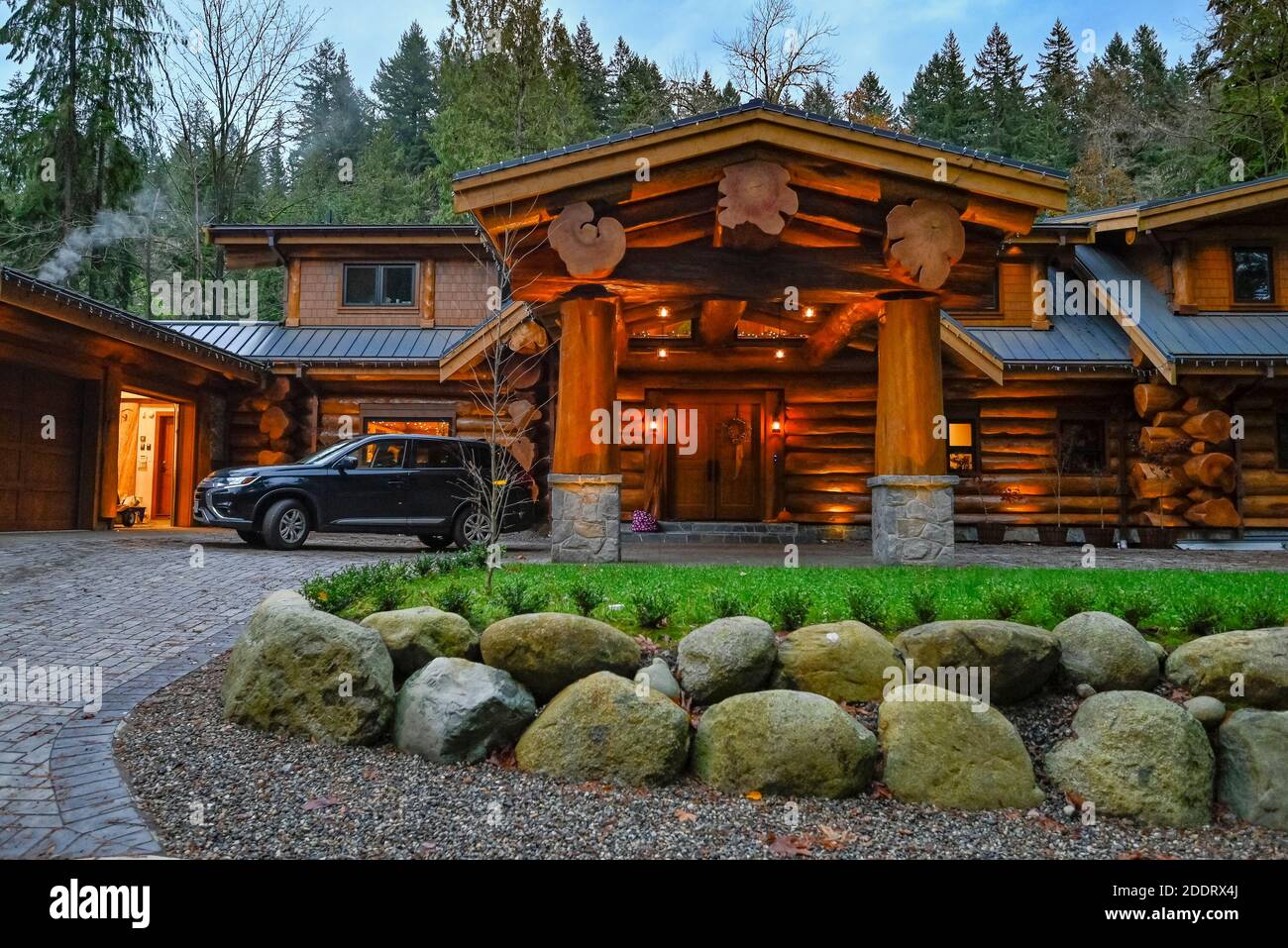 Luxuriöses Blockhaus, North Vancouver, British Columbia, Kanada ...