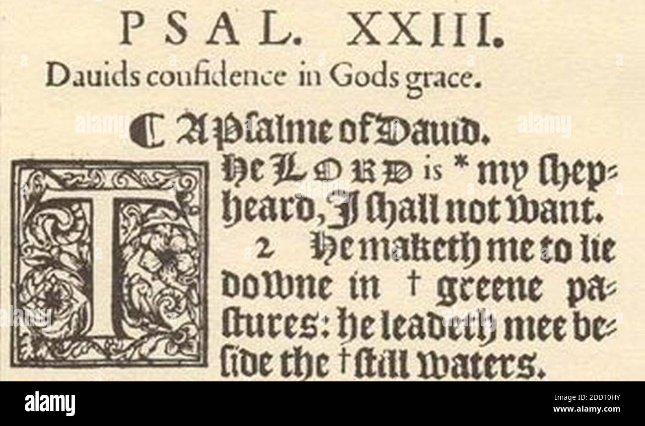 KJV Psalm 23 1 2. Stockfoto