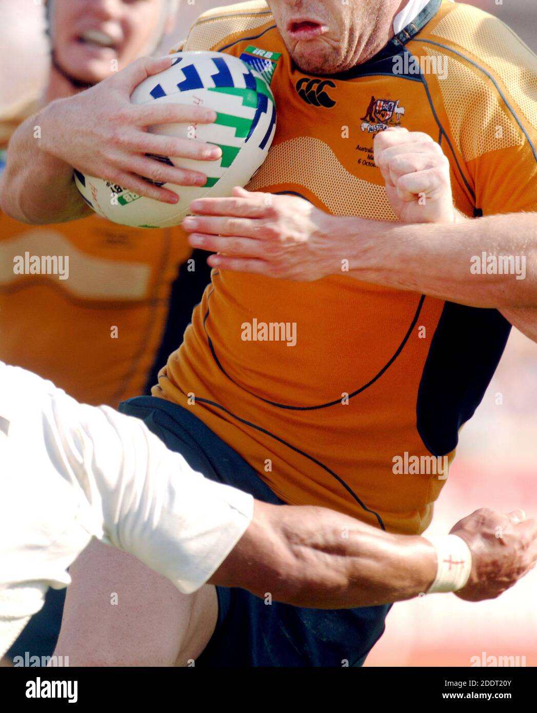 Rugby-Spieler Aktion während des Spiels Australien gegen England, der Rugby-Weltmeisterschaft Frankreich 2007, in Marseille Stockfoto