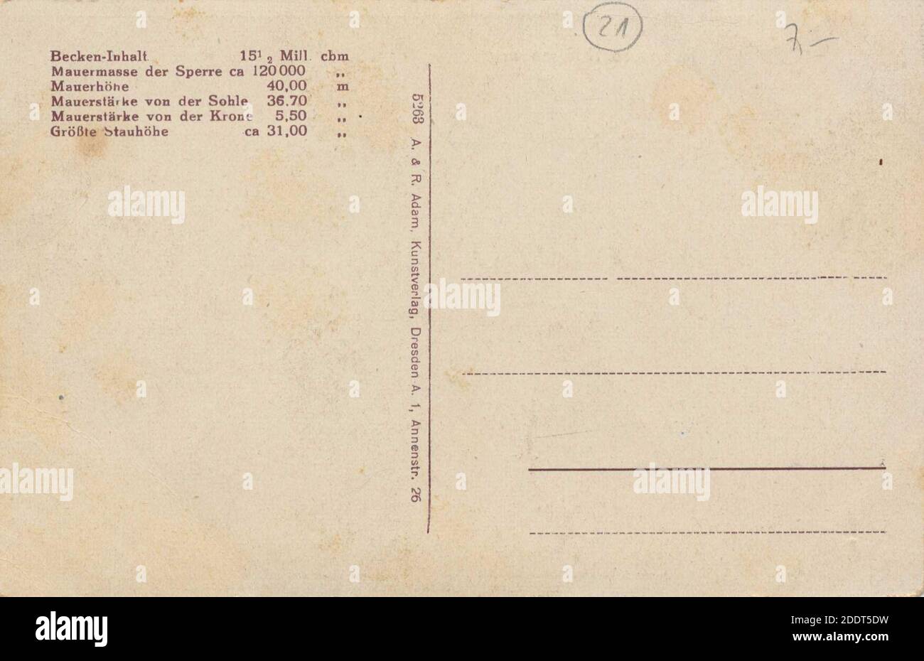 Klingenberg, Sachsen - Talsperre (zurück) Stockfoto