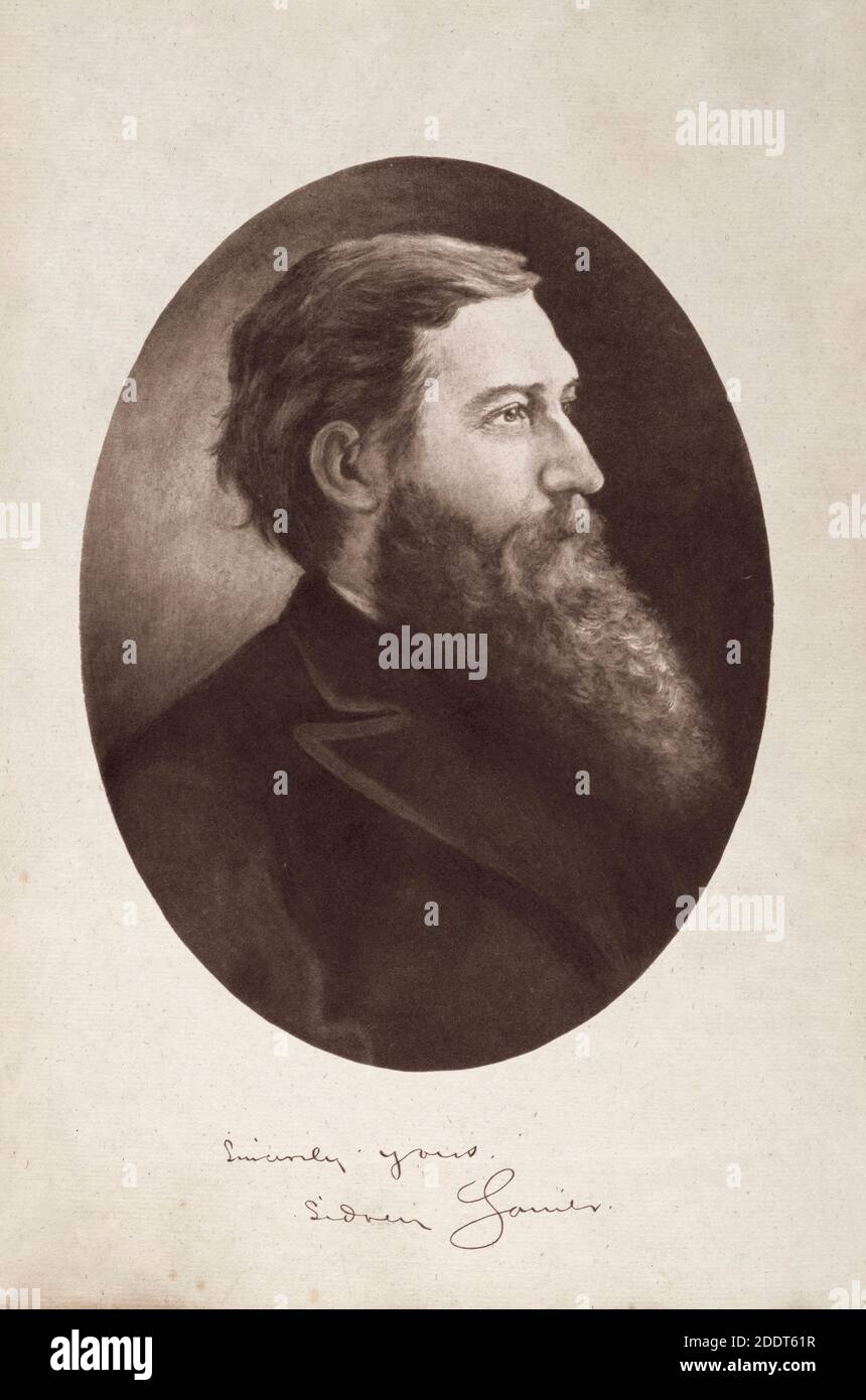 Gravur von Sidney Clopton Lanier. Sidney Clopton Lanier (1842 – 1881) war ein amerikanischer Musiker, Dichter und Autor. Er diente in den Konföderierten Staaten Stockfoto