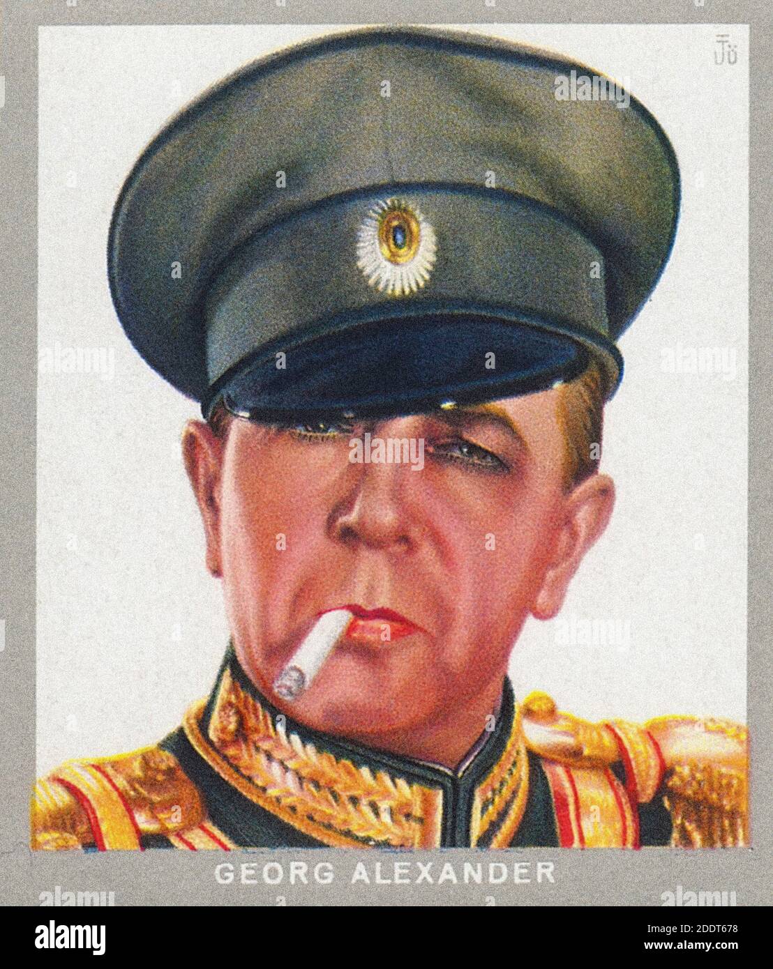 Retro-Porträt von Georg Alexander. Georg Alexander (geb. Werner Ludwig Georg Lüddeckens, 1888 – 1945) war ein deutscher Filmschauspieler, der ein produktiver Film war Stockfoto