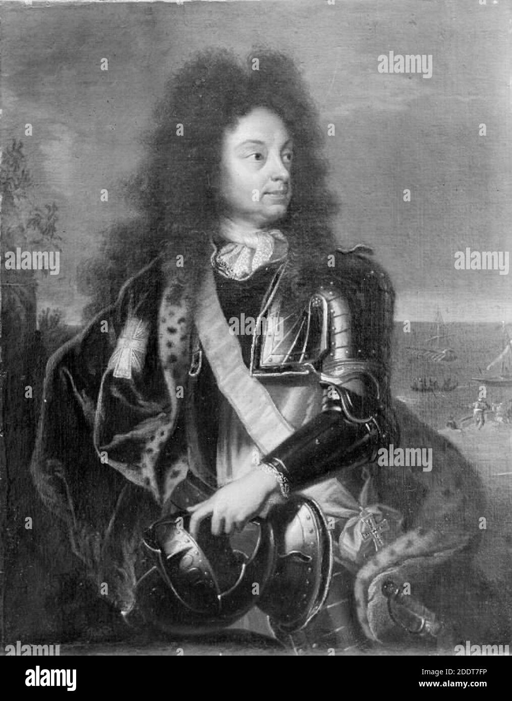 4134 Ubekendt - Portræt af Frederik Walter (1671-1718), gehejmeråd, overhofmester. Hvid Ridder 1701 Stockfoto