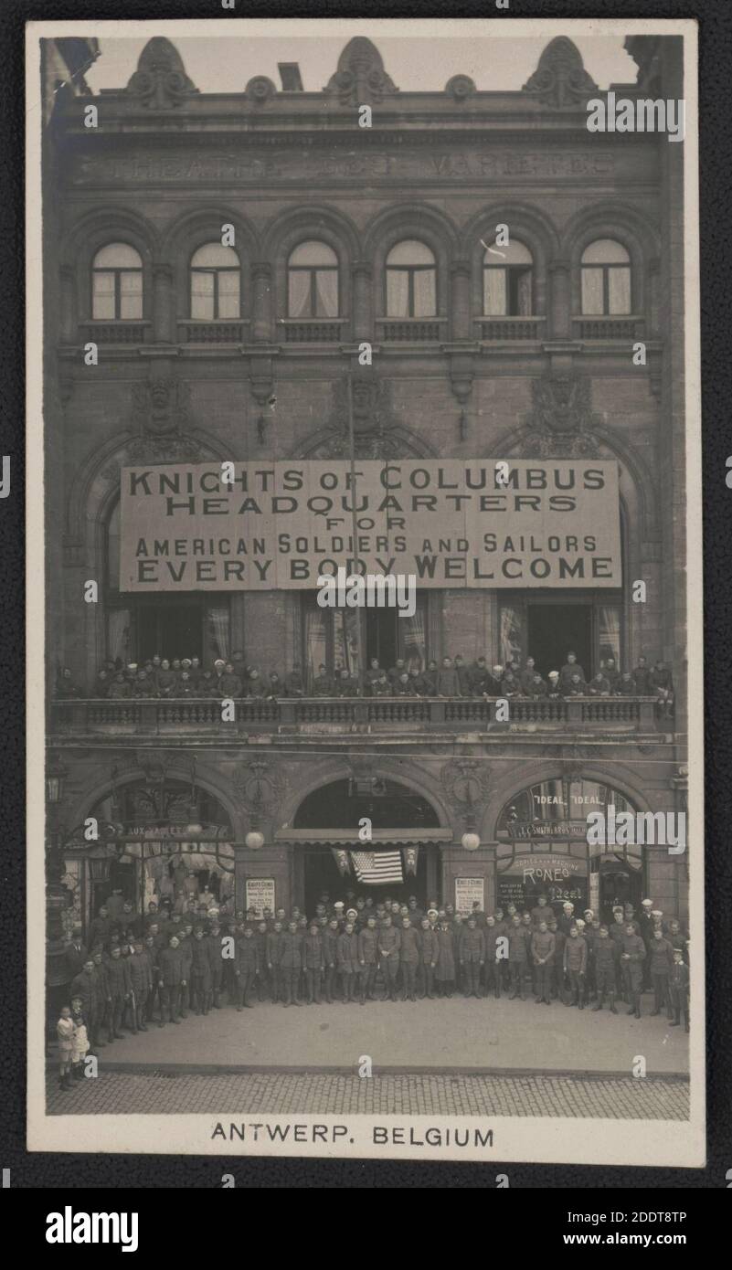 Knights of Columbus Hauptquartier für die amerikanischen Soldaten und Matrosen, Antwerpen, Belgien Stockfoto